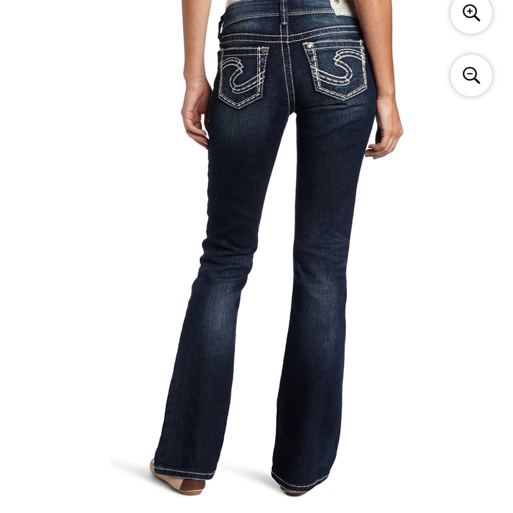 Rare Y2K Suki Supper Skinny Silver midrise Jeans Women's Deep Blue Jeans